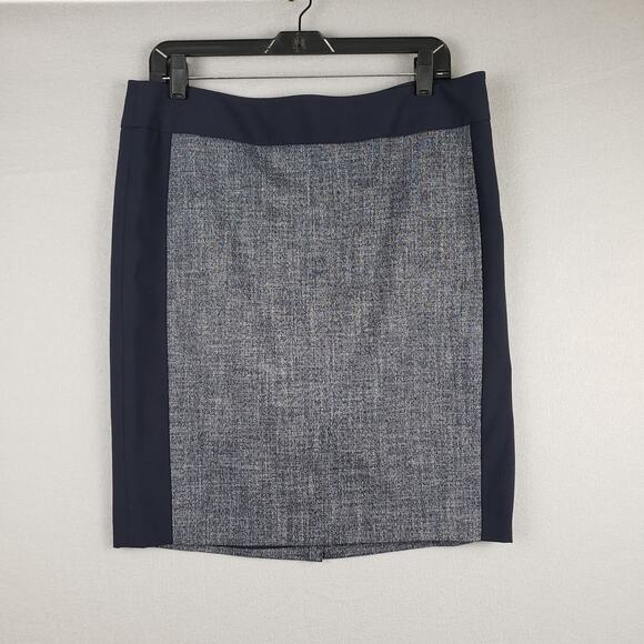 Y2K The Limited Size 10 Knee Length Pencil Skirt Black Tweed Colorblock Office - Picture 1 of 10